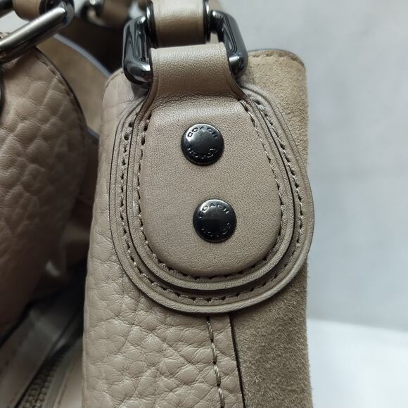 Coach Edie Gray Pebbled Leather Suede 3 Compartments Shoulder Bag - Picture 16 of 16